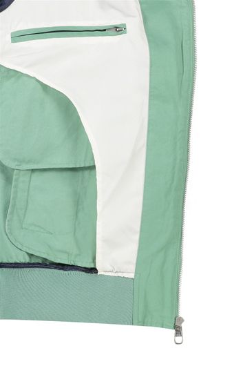Pierre Cardin zomerjas groen effen rits normale fit katoen