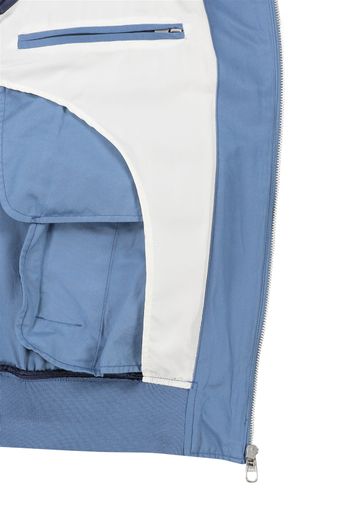 Pierre Cardin zomerjas blauw effen rits normale fit katoen