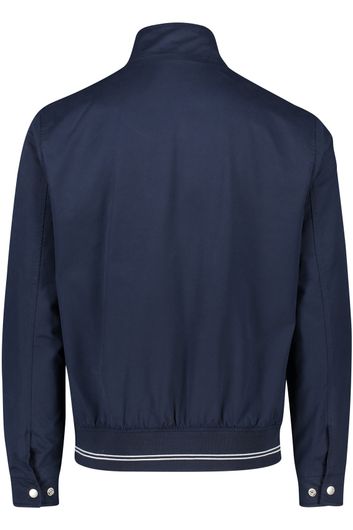 Pierre Cardin zomerjas donkerblauw effen rits normale fit katoen