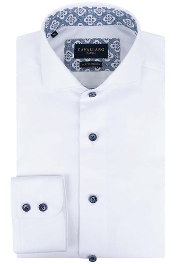 Cavallaro Napoli overhemd slim fit wit katoen