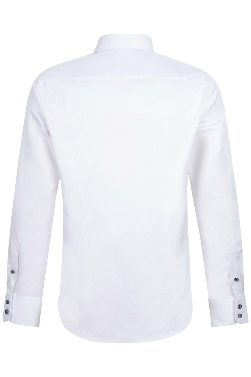 Katoenen Cavallaro Napoli slim fit overhemd wit