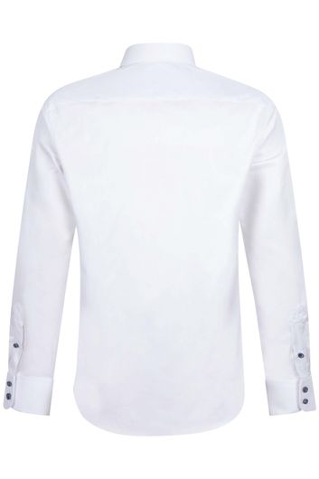 Cavallaro overhemd mouwlengte 7 slim fit wit effen katoen
