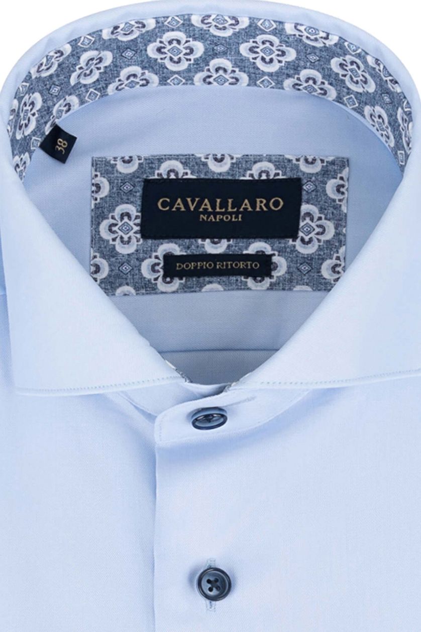 Cavallaro Giano business overhemd slim fit effen lichtblauw katoen