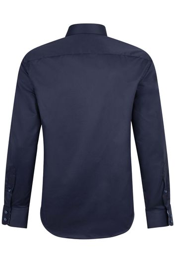 Donkerblauwe Cavallaro overhemd katoen mouwlengte 7 slim fit
