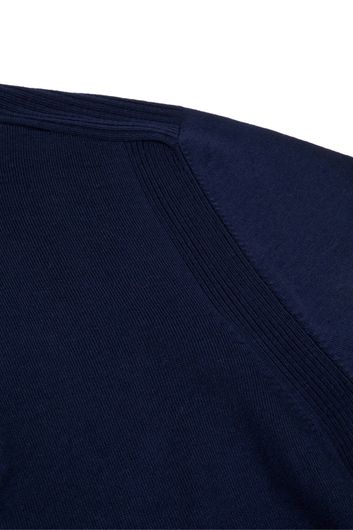 Cavallaro Palio trui half zip effen donkerblauw