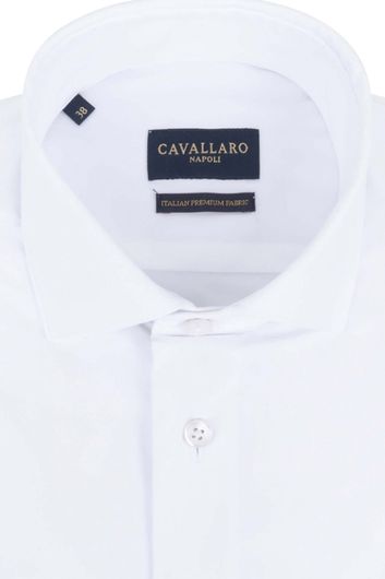 Cavallaro business overhemd slim fit wit effen 