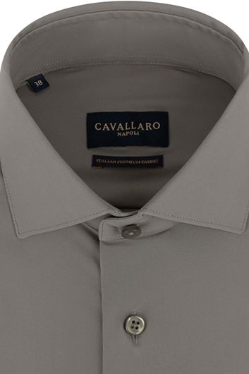 Cavallaro overhemd mouwlengte 7 slim fit groen effen 