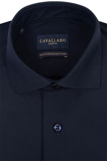 Cavallaro Tanisco business overhemd slim fit effen donkerblauw