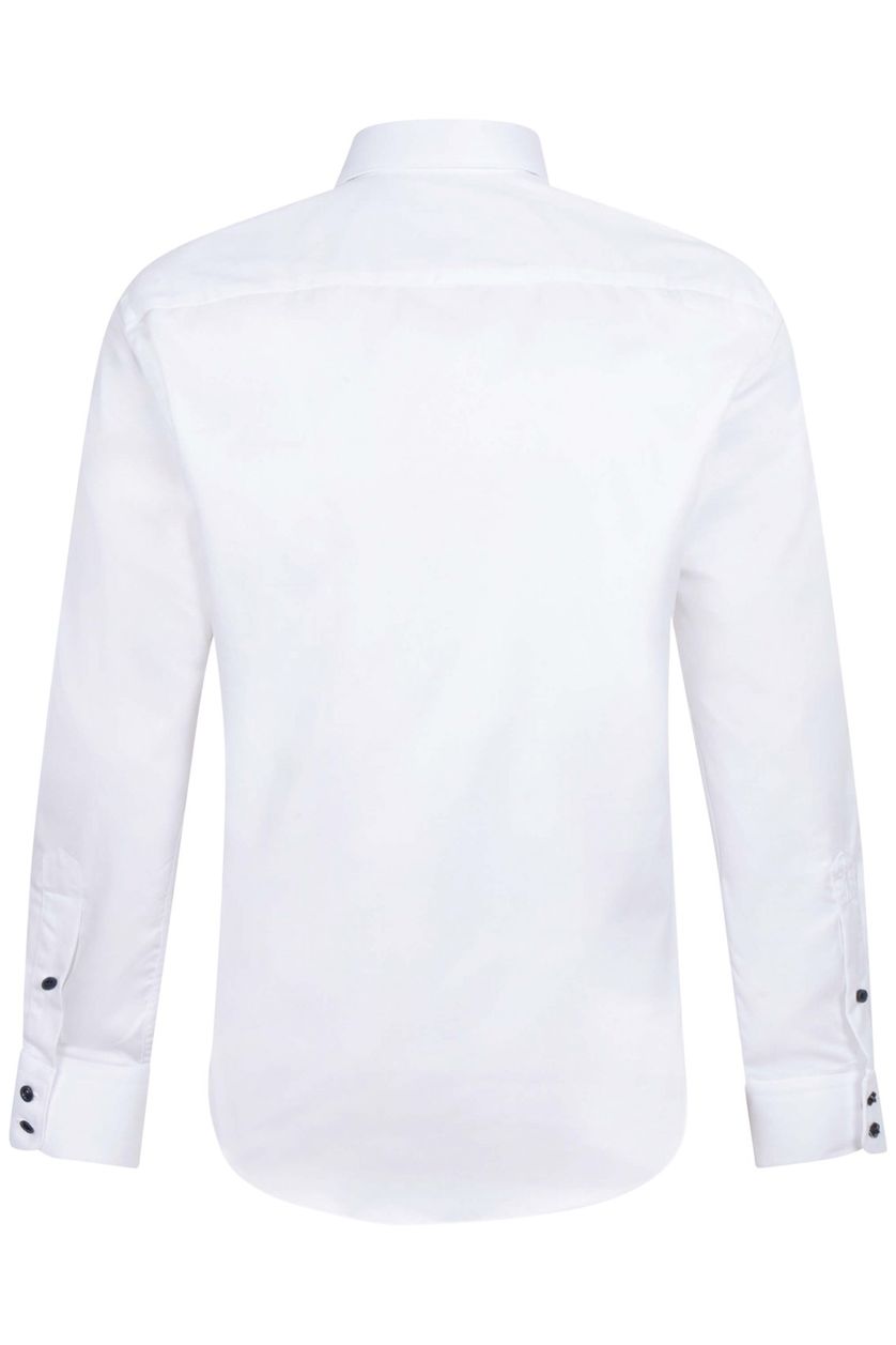 Slim fit Cavallaro overhemd mouwlengte 7 effen wit katoen