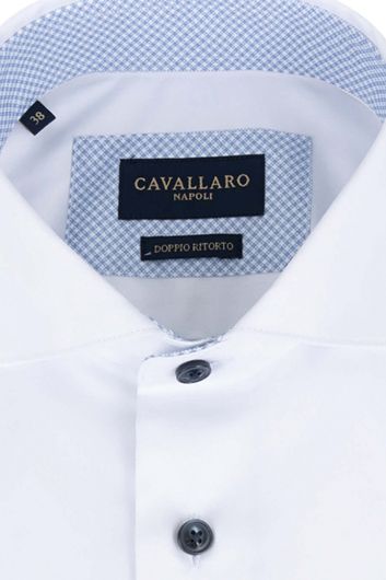 Cavallaro Salvatore business overhemd slim fit wit effen katoen