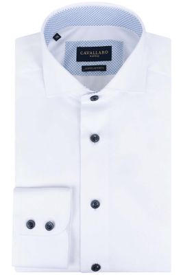 Cavallaro Cavallaro mouwlengte 7 overhemd katoen slim fit wit