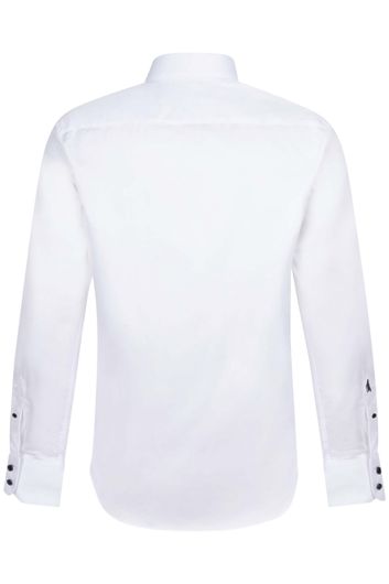 Slim fit Cavallaro overhemd katoen mouwlengte 7 wit