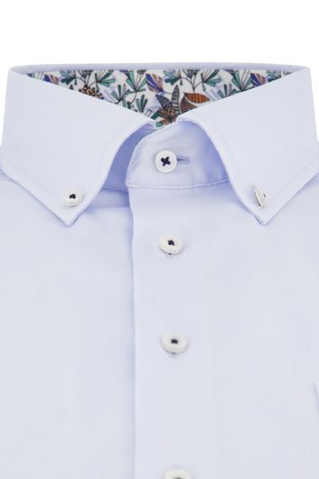 Katoenen Eterna strijkvrij overhemd Comfort Fit lichtblauw