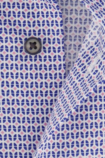 Eterna overhemd Modern Fit katoen blauw geprint