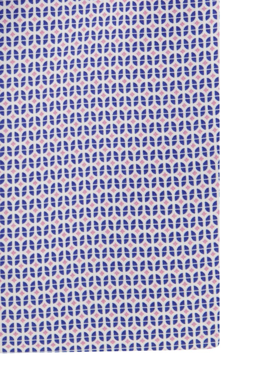 Overhemd Eterna Modern Fit blauw geprint katoen