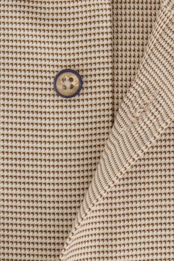 Modern Fit Eterna overhemd katoen beige gemêleerd strijkvrij