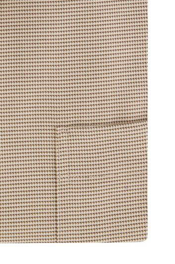 Modern Fit Eterna overhemd katoen beige gemêleerd strijkvrij