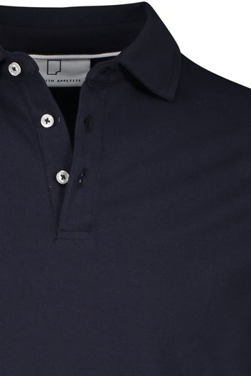 Born with appetite polo donkerblauw effen