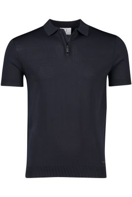 Born With Appetite Born With Appetite polo effen donkerblauw normale fit
