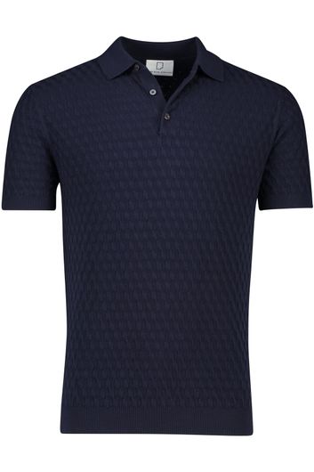 Born With Appetite polo normale fit donkerblauw effen katoen