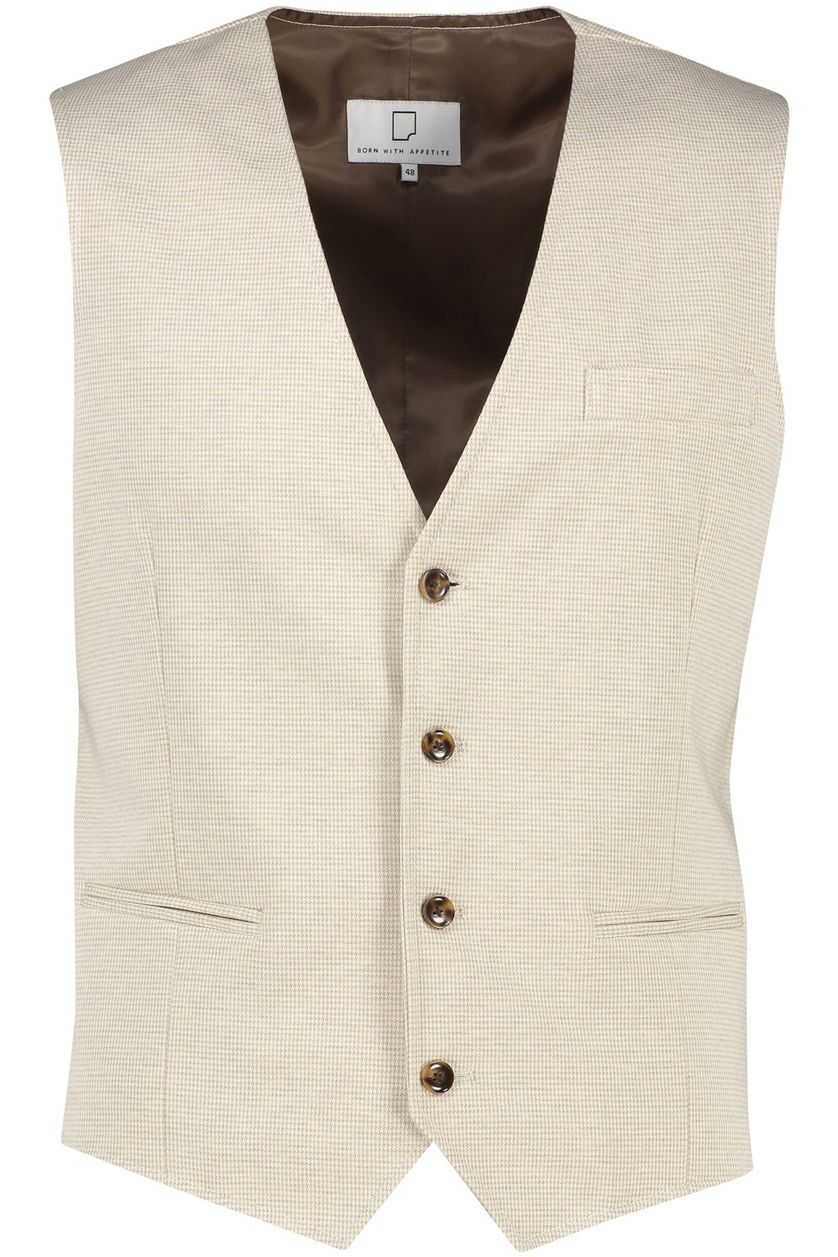 Beige Born With Appetite gilet geprint normale fit 
