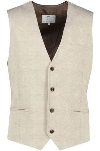 Born With Appetite gilet beige geruit normale fit 