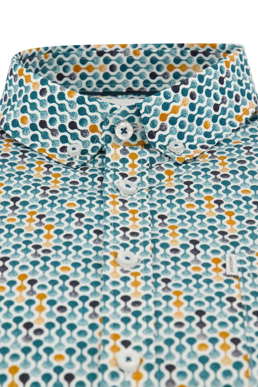 State of Art groen geprint overhemd wijde fit katoen