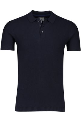 State of Art State of Art polo wijde fit navy 3-knoops katoen