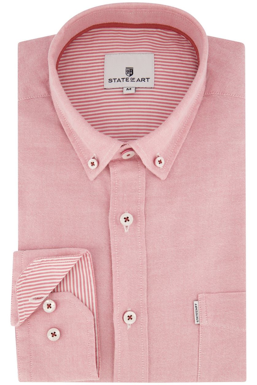 State of Art roze overhemd wijde fit katoen