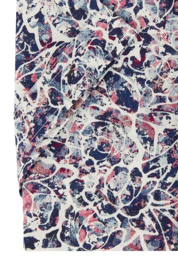 State of Art casual overhemd donkerblauw roze geprint