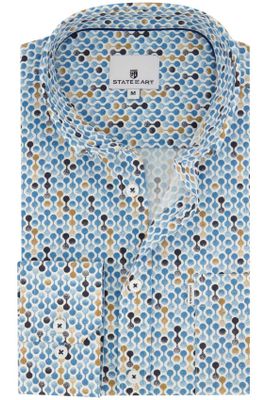 State of Art State of Art casual overhemd blauw geprint