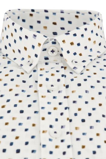 State of Art overhemd wijde fit wit geprint