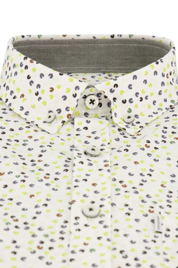 Korte mouwen overhemd State of Art casual wijde fit wit geprint