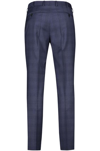 Pantalon mix en match Dressler donkerblauw shaped fit geruit virginwol