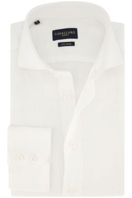 Cavallaro Cavallaro overhemd mouwlengte 7 wit linnen