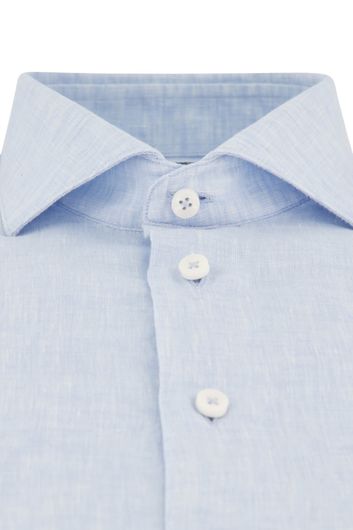 Cavallaro overhemd mouwlengte 7 slim fit lichtblauw gemêleerd