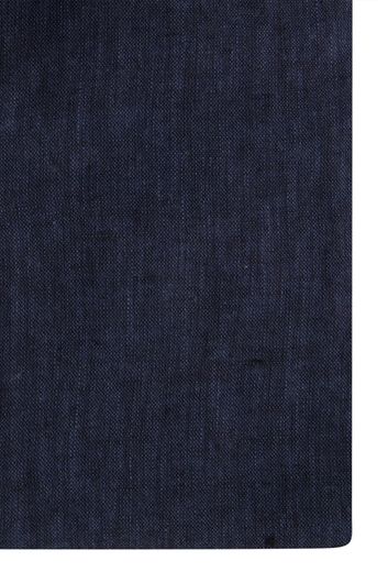 Cavallaro overhemd mouwlengte 7 slim fit donkerblauw effen