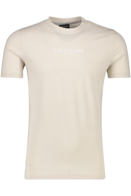 Cavallaro Cavallaro t-shirt beige katoen slim fit