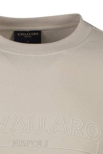 Cavallaro sweater ronde hals beige effen katoen
