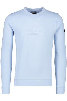 Cavallaro Cavallaro sweater ronde hals lichtblauw met opdruk