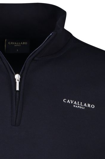 Cavallaro sweater donkerblauw half zip