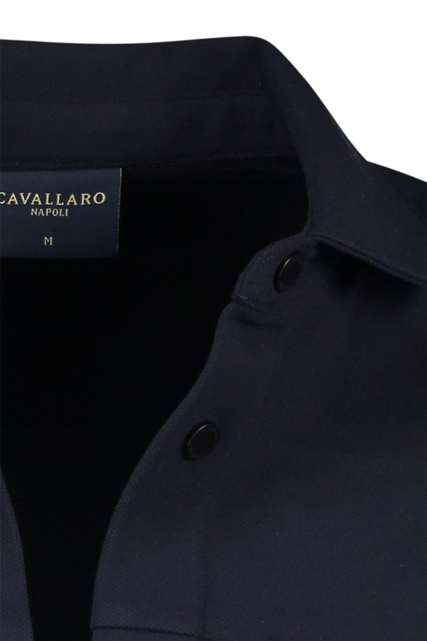Cavallaro navy katoenen overshirt borstzak