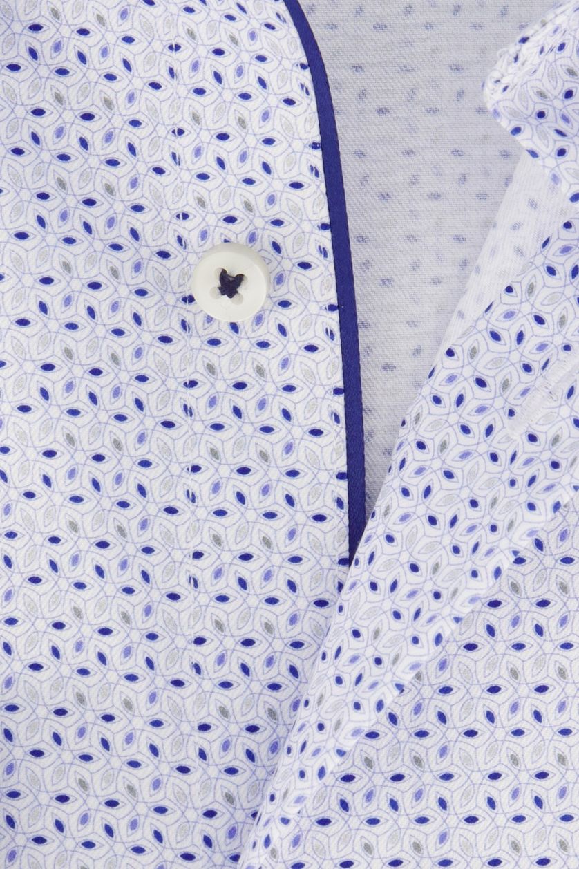 Overhemd Eterna comfort fit blauw geprint