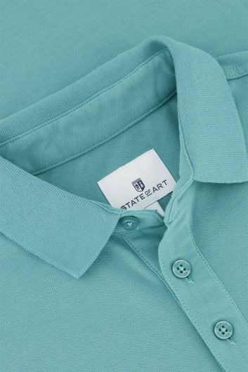 State of Art stretch poloshirt wijde fit turquoise