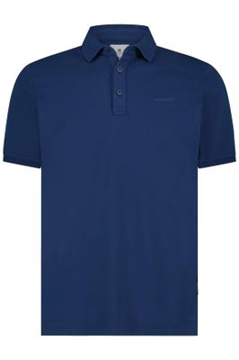 State of Art State of Art polo wijde fit donkerblauw effen katoen, stretch