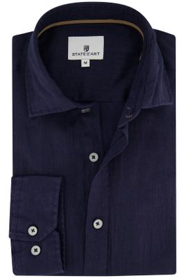 State of Art State of Art casual overhemd wijde fit donkerblauw effen