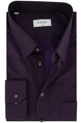 Eton Eton business overhemd wijde fit effen paars
