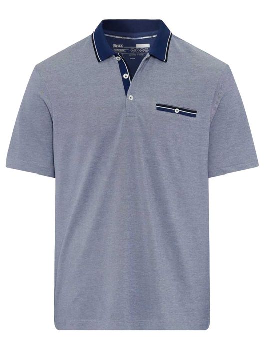 Brax polo blauw korte mouw