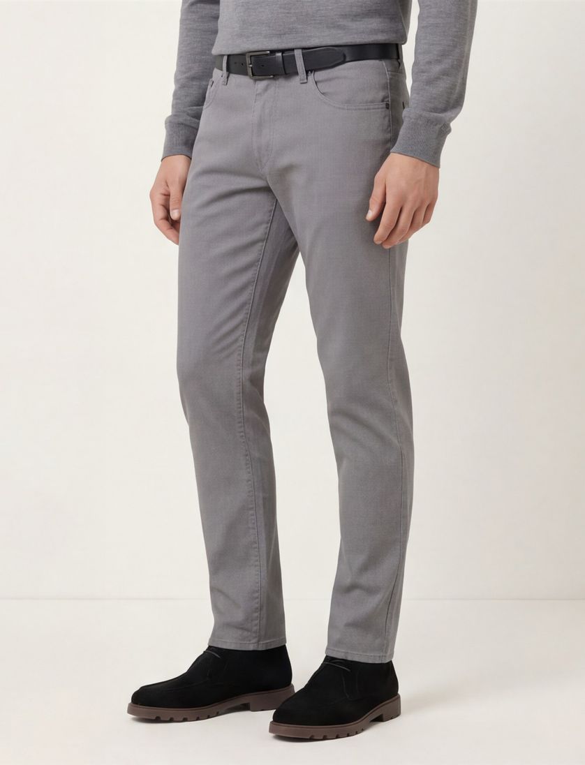 Brax Pantalon 5-p grijs katoen effen