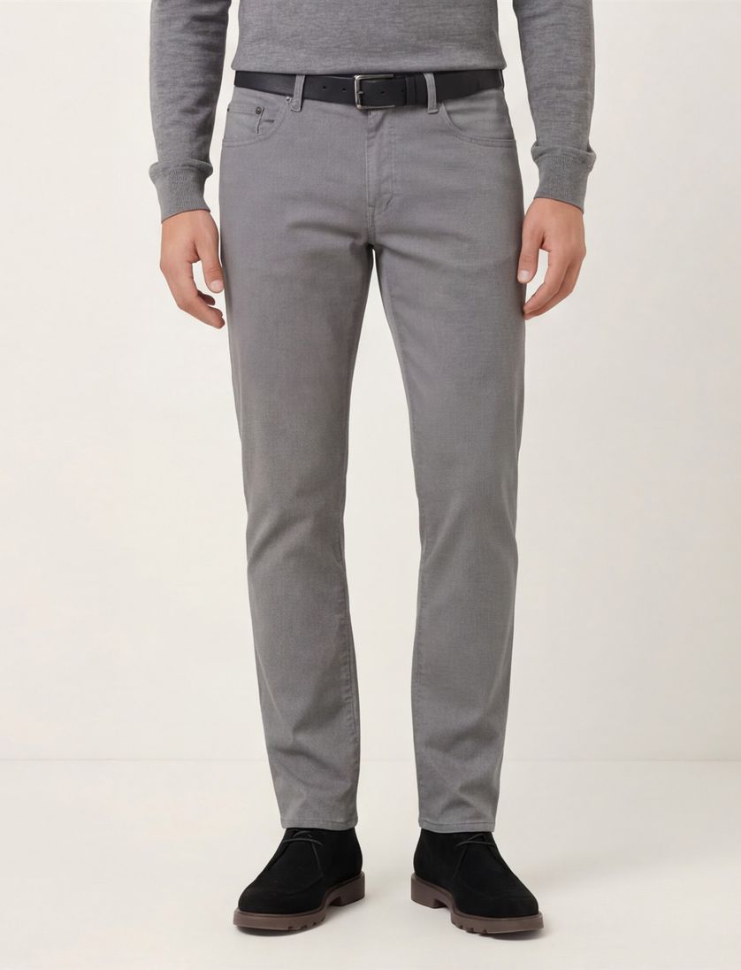 Brax Pantalon 5-p grijs katoen effen